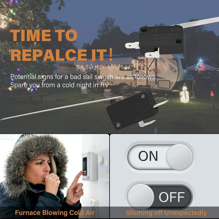 DURAFORCE 232261 Sail Switch RV Furnace Replacement Part for Suburban SF Series -2 Pack