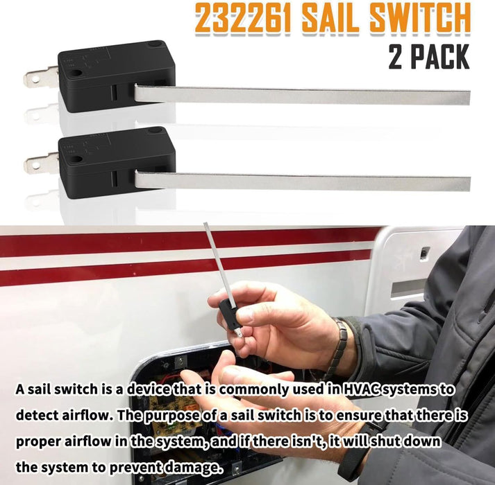 DURAFORCE 232261 Sail Switch RV Furnace Replacement Part for Suburban SF Series -2 Pack