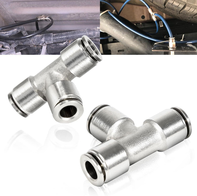 DURAFORCE 21838 Air Line T-Fittings Union Tee 1/4" Tube Coupler Push-To-Connect Fitting
