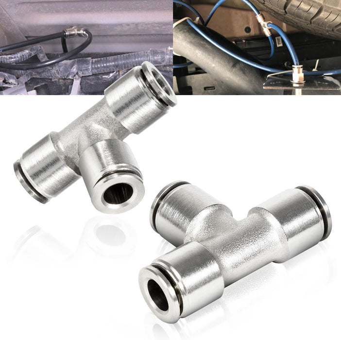 DURAFORCE 21838 Air Line T-Fittings Union Tee 1/4" Tube Coupler Push-To-Connect Fitting