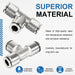 DURAFORCE 21838 Air Line T-Fittings Union Tee 1/4" Tube Coupler Push-To-Connect Fitting