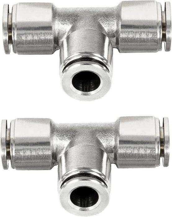 DURAFORCE 21838 Air Line T-Fittings Union Tee 1/4" Tube Coupler Push-To-Connect Fitting