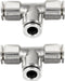 DURAFORCE 21838 Air Line T-Fittings Union Tee 1/4" Tube Coupler Push-To-Connect Fitting