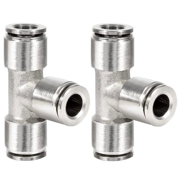 DURAFORCE 21838 Air Line T-Fittings Union Tee 1/4" Tube Coupler Push-To-Connect Fitting