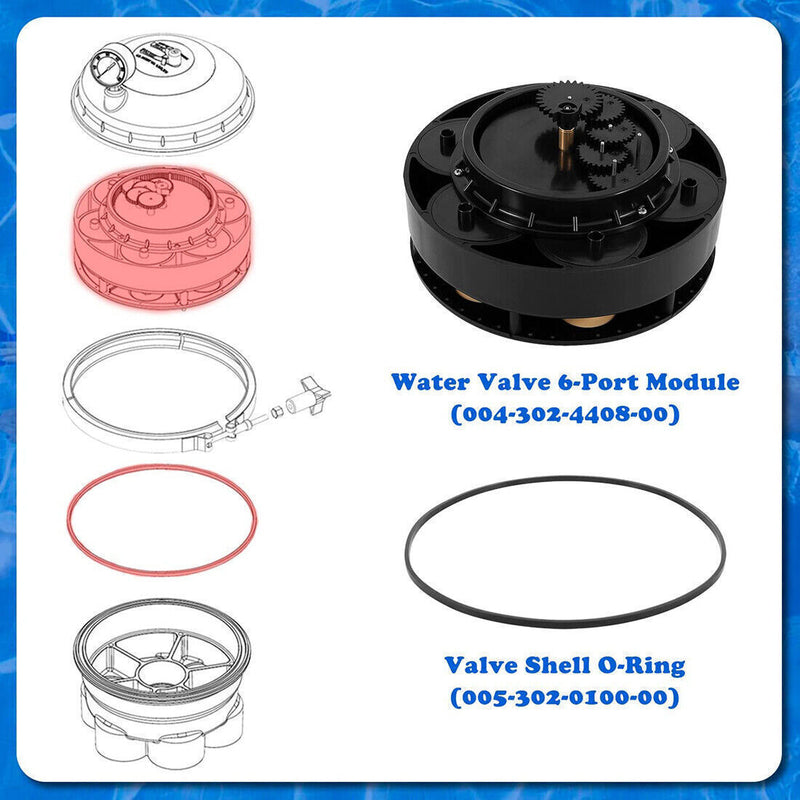 DURAFORCE 6-Port Module with Valve Shell O-Ring for Paramount Water Valve 004-302-4408-00