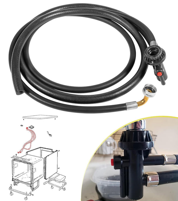 DURAFORCE WD24X10066 Portable Dishwasher Drain and Fill Hose Unicouple Assembly for GE