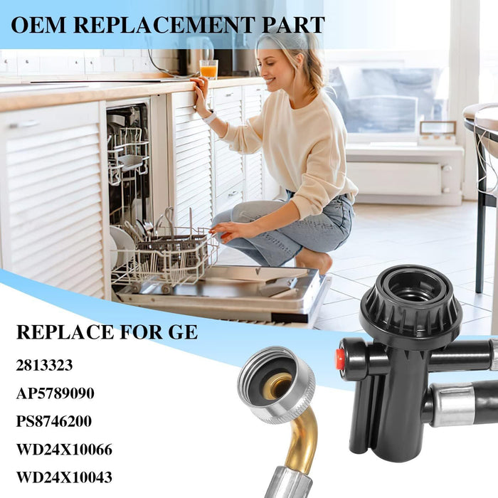 DURAFORCE WD24X10066 Portable Dishwasher Drain and Fill Hose Unicouple Assembly for GE