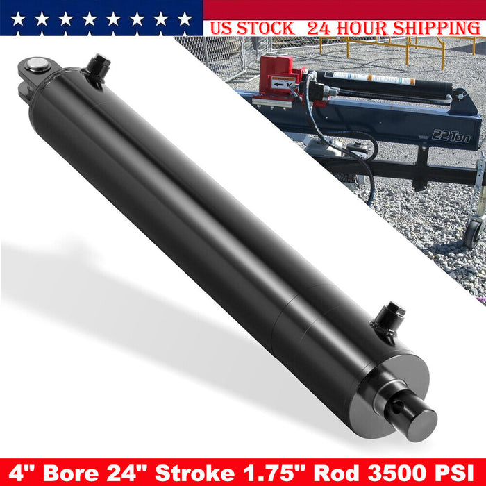 DURAFORCE Hydraulic Cylinder Welded Double Acting 4" Bore 24" For Log Splitter 3500 PSI
