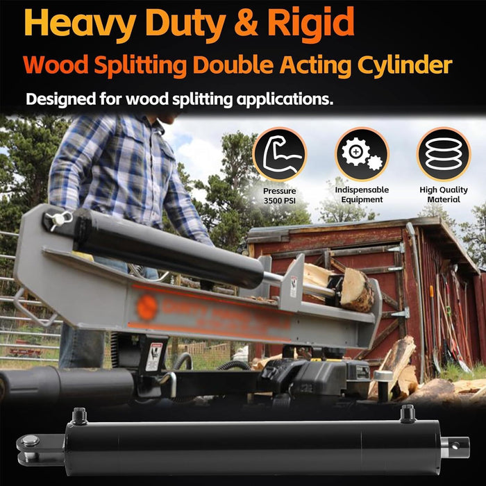 DURAFORCE Hydraulic Cylinder Welded Double Acting 4" Bore 24" For Log Splitter 3500 PSI
