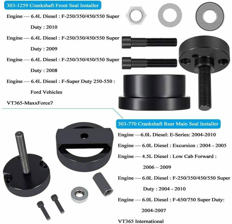 DURAFORCE Crankshaft Front & Rear Main Seal Installer Tool For Ford 4.5/6.0/6.4L F-250/350