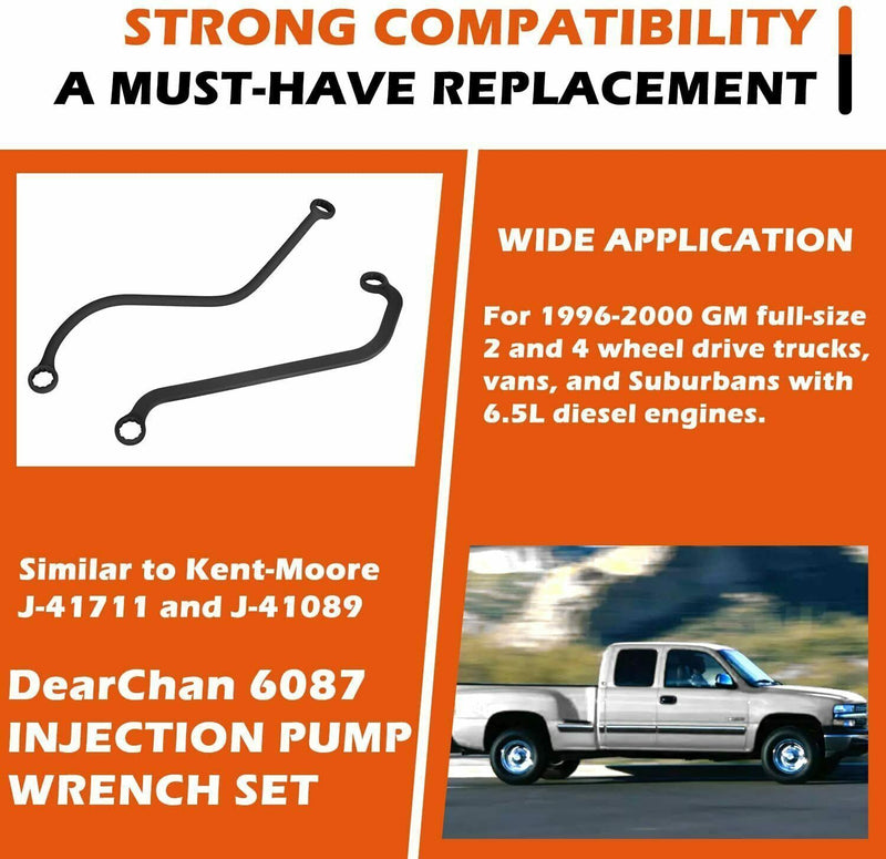 DURAFORCE 6.5L Diesel Engine 6087 GM Injection Pump Wrench Set For 1996-2000 GM Full-Size