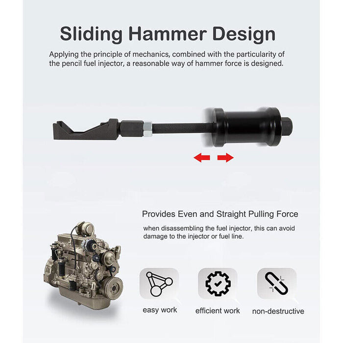 DURAFORCE 7121 Fuel Injector Nozzle Puller Removal Tool for Caterpillar John Deere Case GM