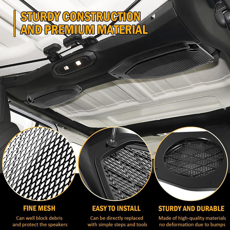 DURAFORCE 6.5" Rear Speaker Pod Adapters for Jeep Wrangler JL & Gladiator JT, 180 Watts