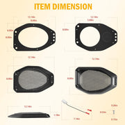 DURAFORCE 6.5" Rear Speaker Pod Adapters for Jeep Wrangler JL & Gladiator JT, 180 Watts