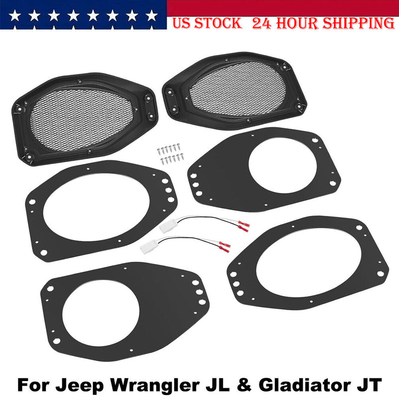 DURAFORCE 6.5" Rear Speaker Pod Adapters for Jeep Wrangler JL & Gladiator JT, 180 Watts