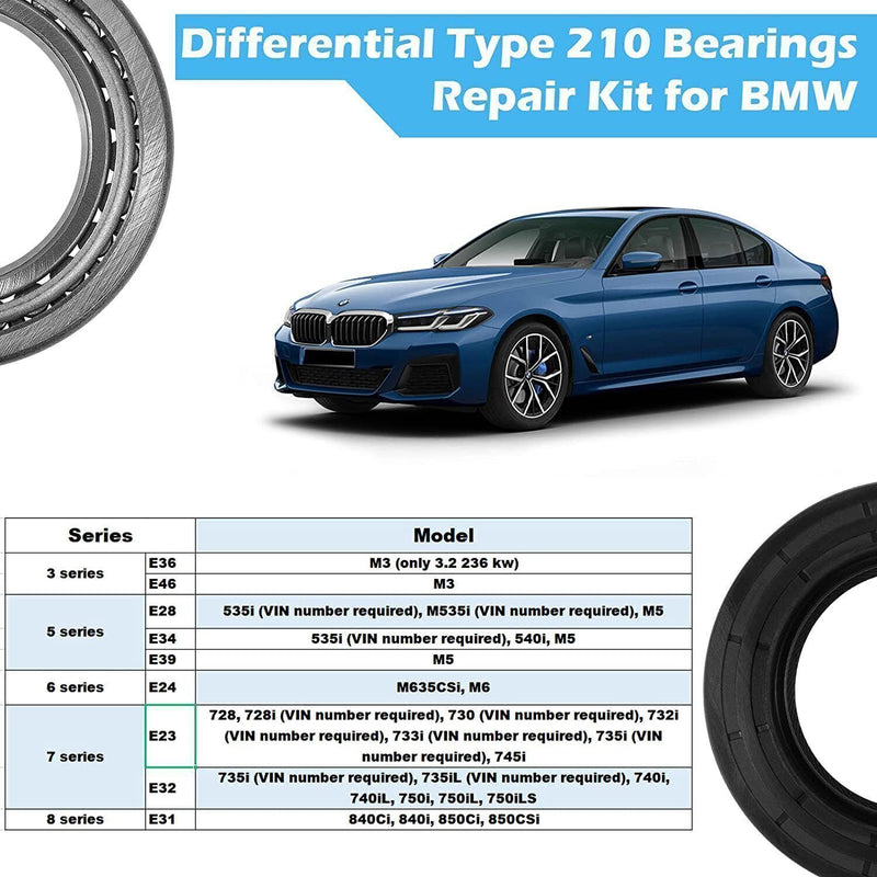 DURAFORCE For BMW M3 M5 Differential Type 210 Repair Bearing Kit E36 E46 E34 E39 E60 E32