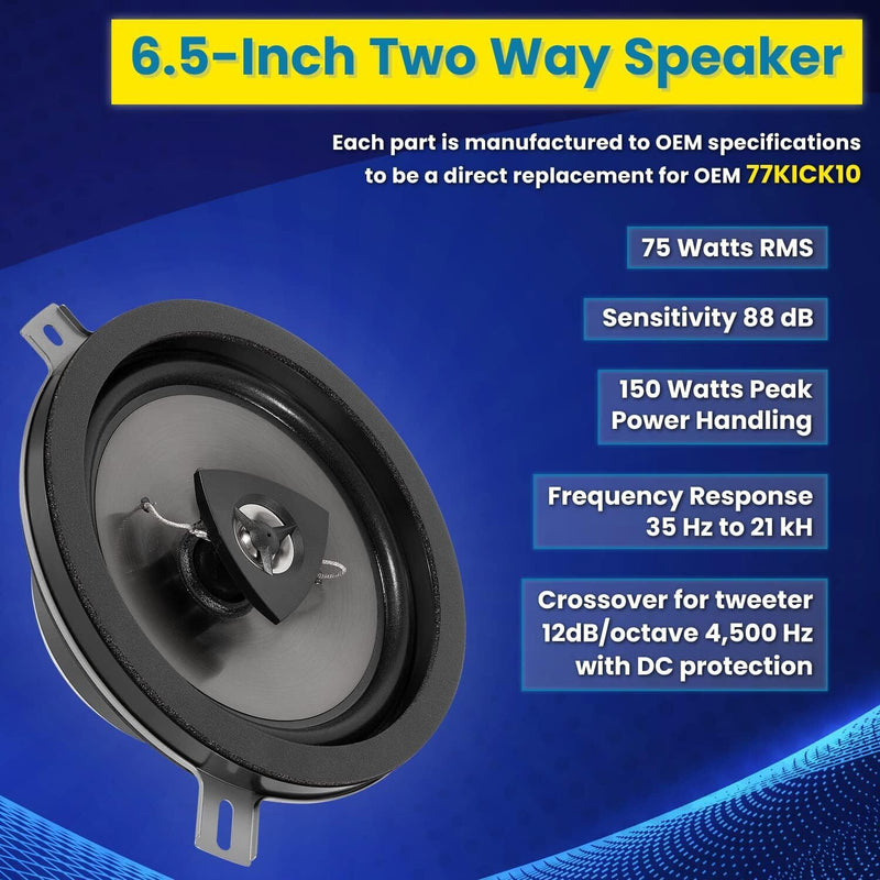 DURAFORCE Kicker Speaker Upgrade For 2007-2018 Jeep Wrangler JK JKU 77KICK10 2 Pack