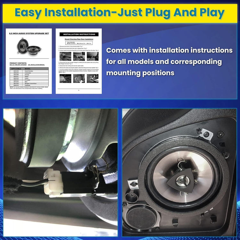 DURAFORCE Kicker Speaker Upgrade For 2007-2018 Jeep Wrangler JK JKU 77KICK10 2 Pack