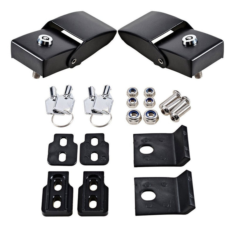 DURAFORCE One Pair Locking Hood Catch Hood Lock Latches for Jeep Wrangler JK JKU 2007-2018