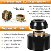 DURAFORCE 4.4123R Body Mount Bushing Set Kit For Ford F-150 F-250 F-350 1980-1998 2WD 4WD