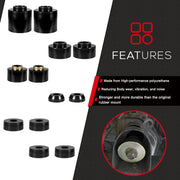 DURAFORCE 4.4123R Body Mount Bushing Set Kit For Ford F-150 F-250 F-350 1980-1998 2WD 4WD