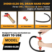 DURAFORCE 34060-0130 Marine Engine Oil Drain Hand Pump, Boat Oil Change Pump Fits for OMC