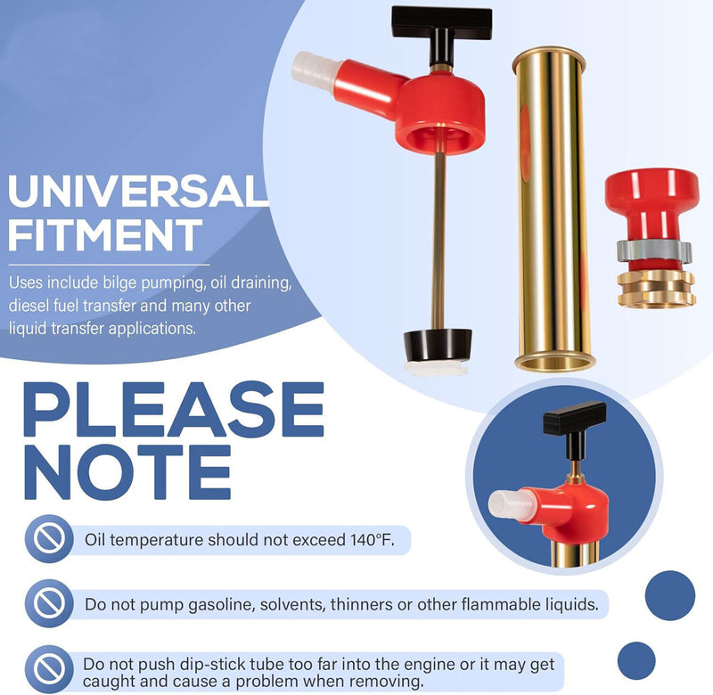 DURAFORCE 34060-0130 Marine Engine Oil Drain Hand Pump, Boat Oil Change Pump Fits for OMC