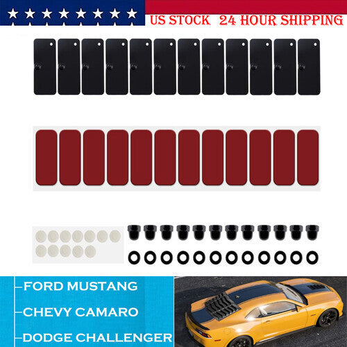 DURAFORCE 1 set Rear Window Scoop Louvers Installation Hardware for Ford Mustang 2015-2020