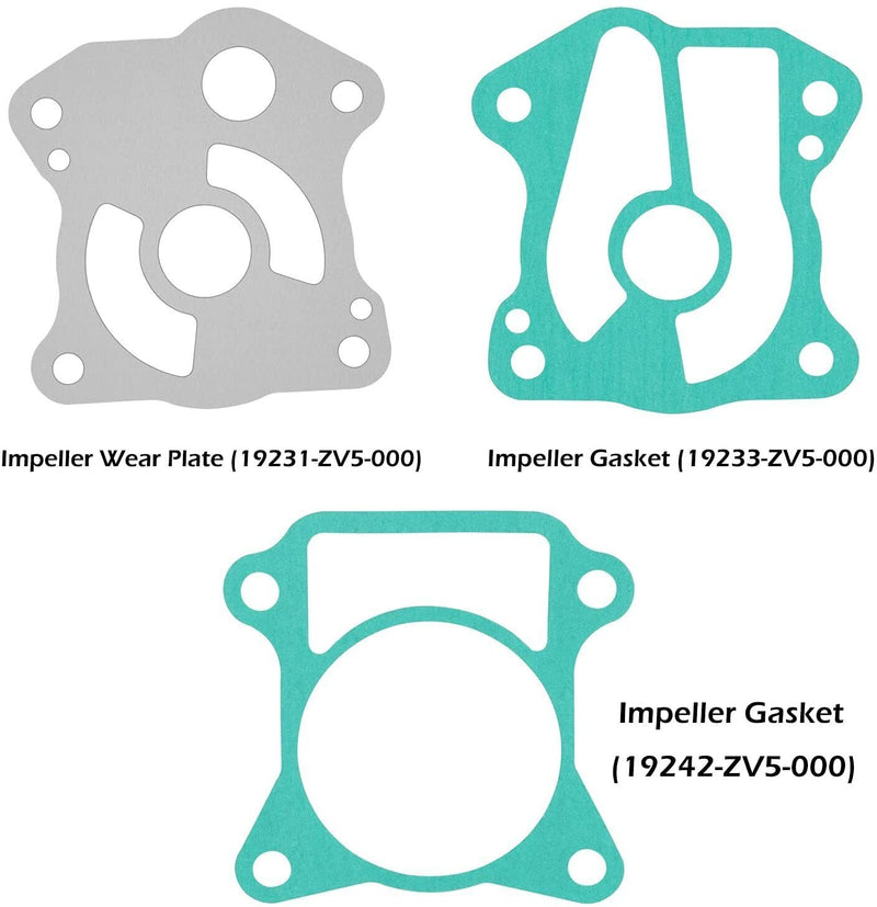 DURAFORCE Water Pump Impeller Repair Kit for Honda Outboard 40Hp 50Hp BF40A BF50A BF40D