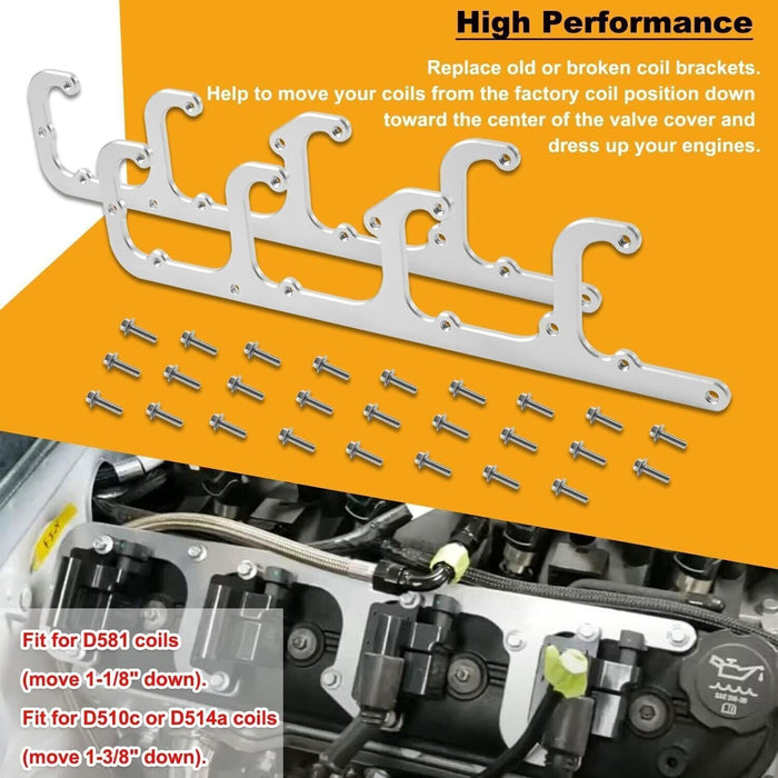 DURAFORCE 12558693 Square Coil Brackets Valve Cover for D514A D510C D581 LSX LQ9 LS6 L92