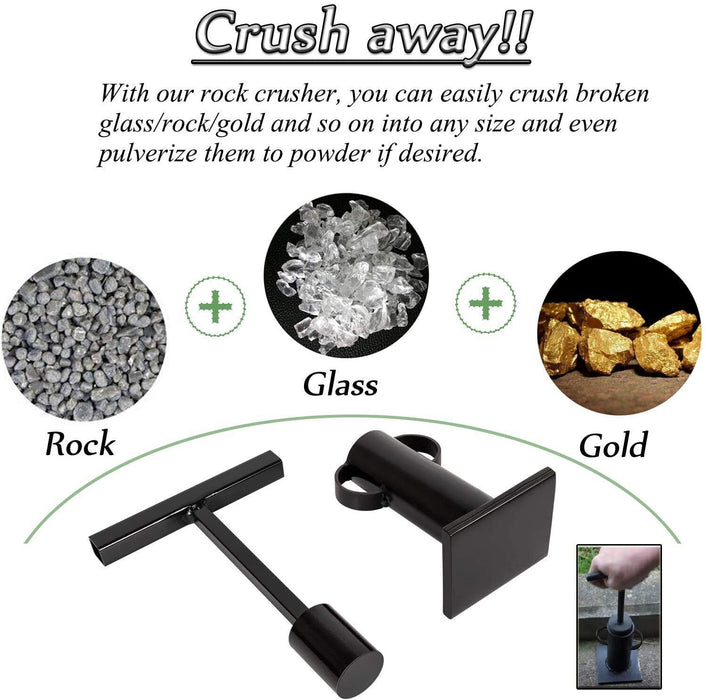 DURAFORCE Rock Crusher Gold Panning Mining Pulverizer Frit Maker Glass Breaker Ore Crusher