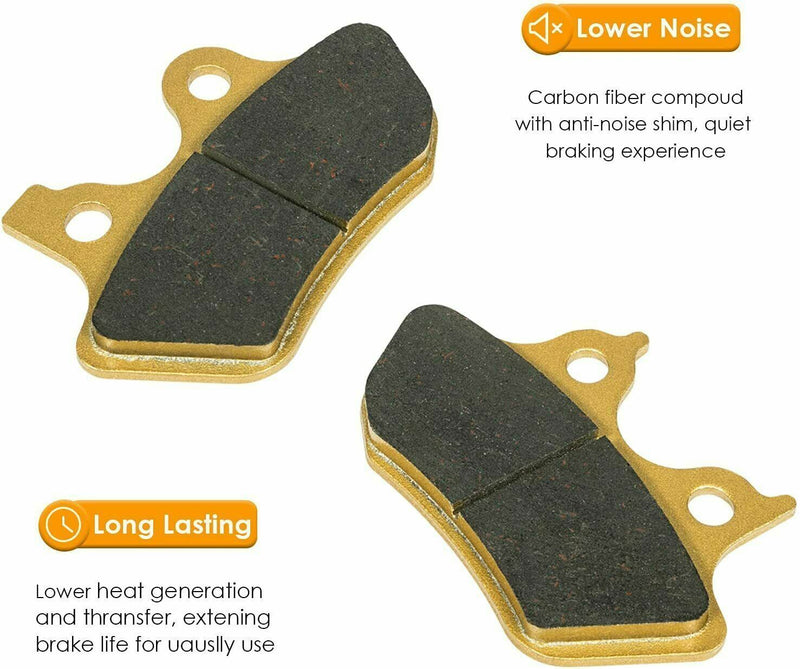 DURAFORCE Front Rear Brake Pads Kit for 2000-2007 Harley Davidson Full Set
