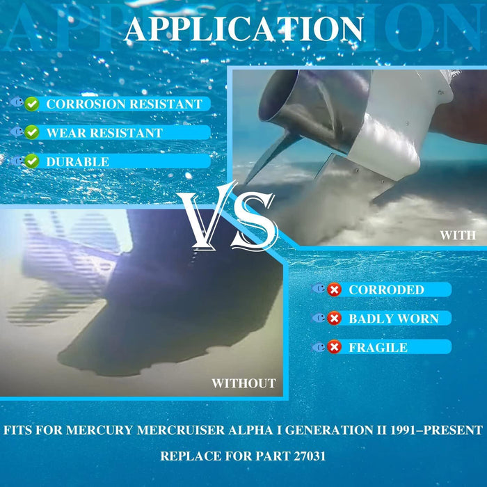 DURAFORCE 27031 Skeg Guard Protector for 1991-2023 Mercury Mercruiser Alpha 1 Generation 2