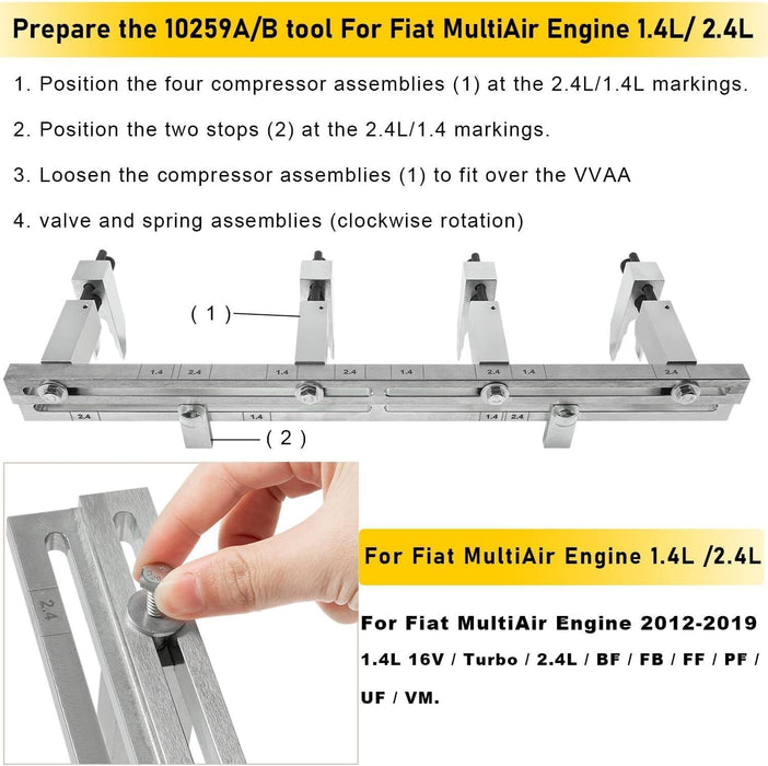 DURAFORCE 10259B Engine Actuator Compressor Assembly Tool Alt 10259A for Fiat MultiAir