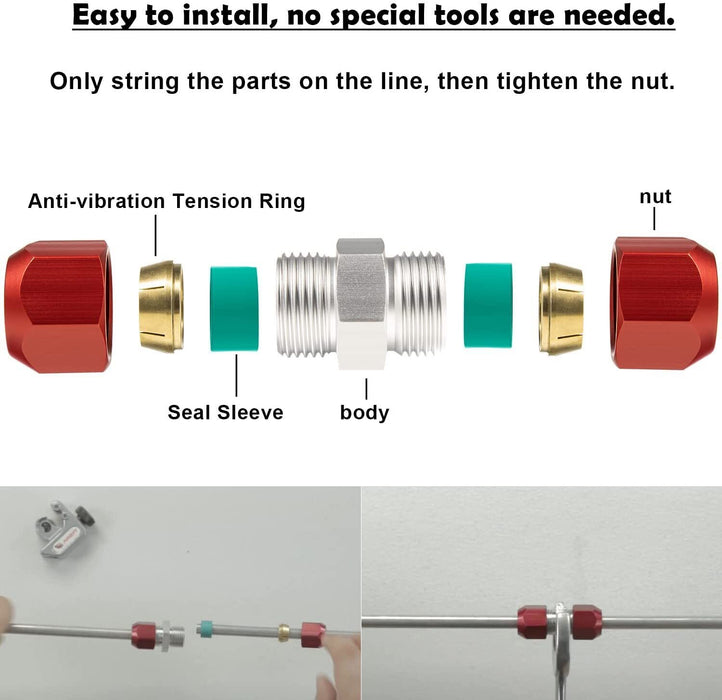 DURAFORCE 800-640 800-641 800-642 Aluminum Line Splice AC Repair Kit 5/8'', 3/8'',1/2''