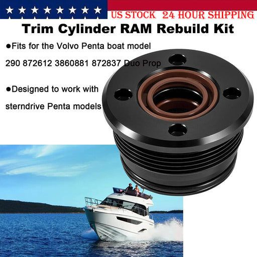 DURAFORCE 1Pcs Trim Tilt Cylinder RAM End Cap Rebuild/Repair Kit for Volvo Penta 290 DP SP