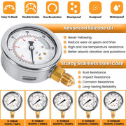 DURAFORCE for Caterpillar Hydraulic Pressure Test Kit 5 Gauge 5Hose 13Coupling 14Connector