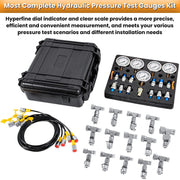 DURAFORCE for Caterpillar Hydraulic Pressure Test Kit 5 Gauge 5Hose 13Coupling 14Connector