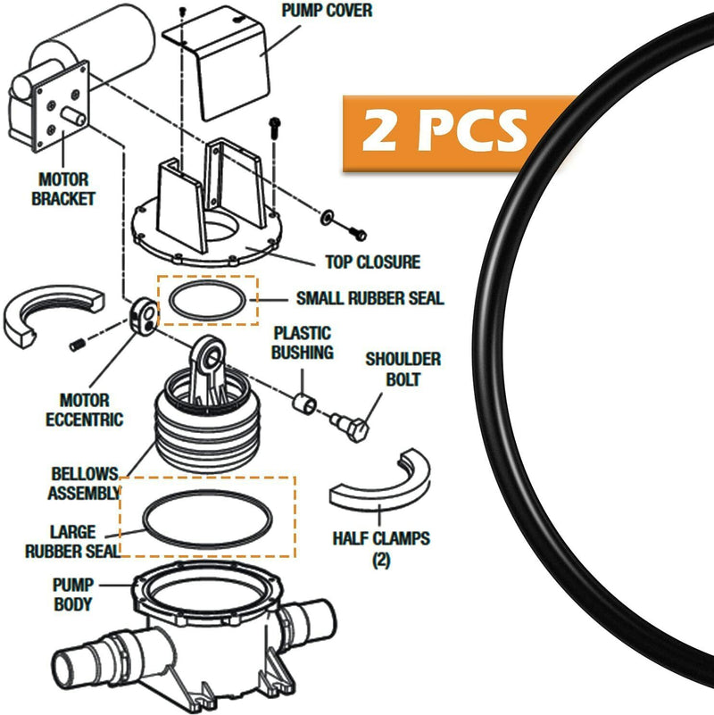 DURAFORCE 385310151 O-Ring Kit for Sealand/Dometic S Series & T Series Pumps 2PCS