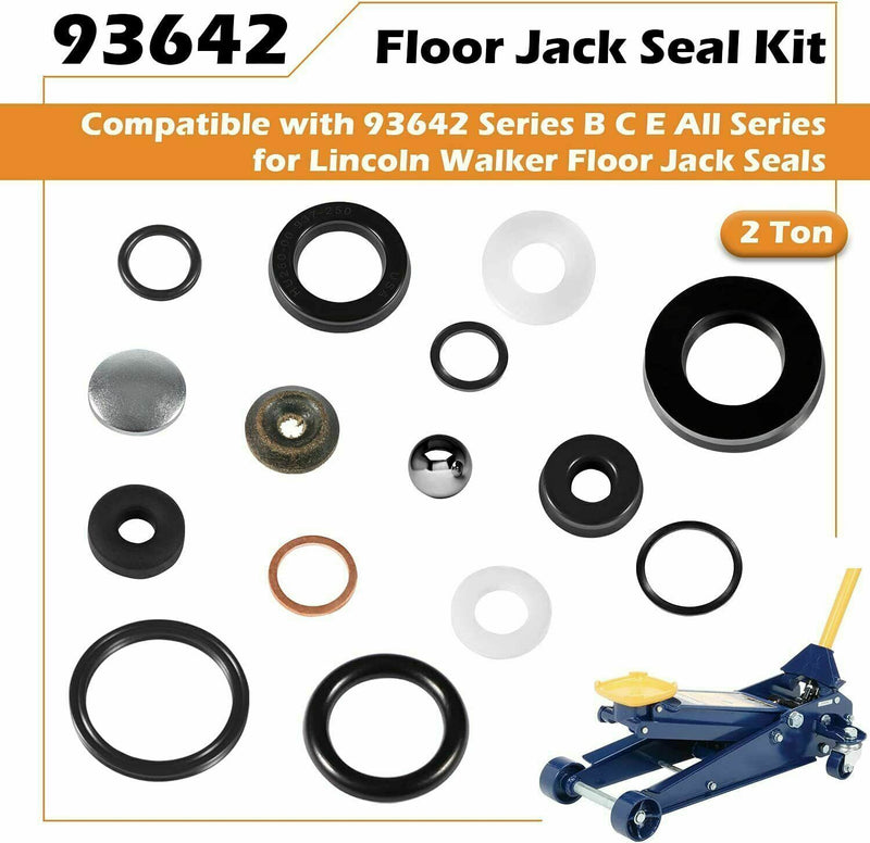 DURAFORCE Floor Jack Seal Repair Kit for Lincoln Walker Model 93642 All Series B C E 2 Ton