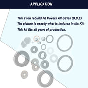 DURAFORCE Floor Jack Seal Repair Kit for Lincoln Walker Model 93642 All Series B C E 2 Ton