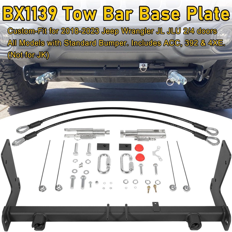 DURAFORCE BX1139 Tow Bar Base Plate Tow Bar Bracket for Jeep Wrangler JL JLU 2018-2024