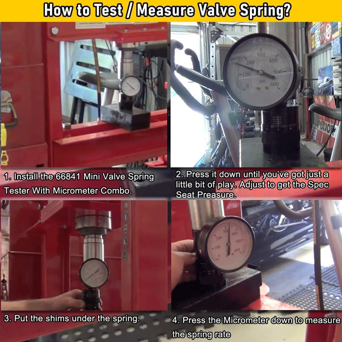 DURAFORCE 66841 Mini Valve Spring Tester Measuring Combo with Height Micrometer for Vise