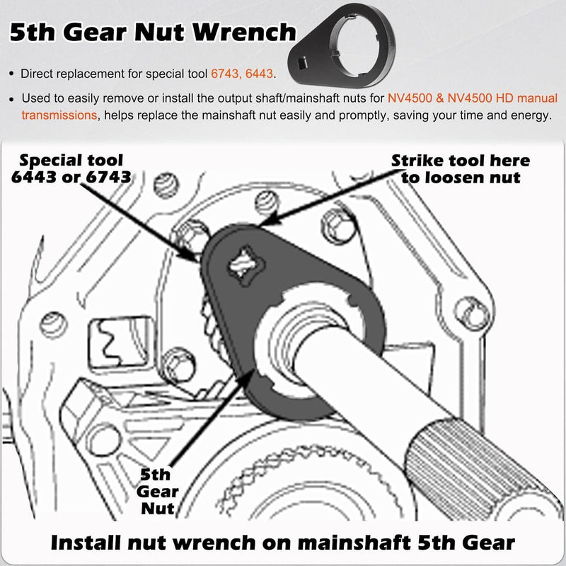 DURAFORCE 5th Gear Lock Nut Retainer Kit for Dodge Cummins NV4500 Transmission 1994-2004