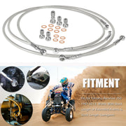 DURAFORCE Steel Braided Front & Rear Brake Lines For 1987-2006 Yamaha Banshee 350 YFZ350
