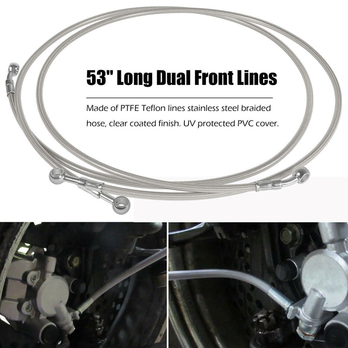 DURAFORCE Steel Braided Front & Rear Brake Lines For 1987-2006 Yamaha Banshee 350 YFZ350