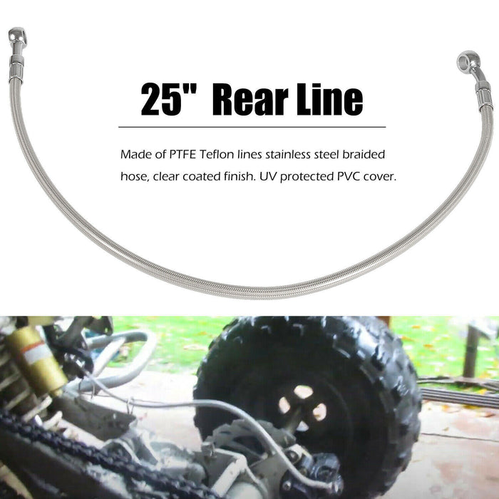 DURAFORCE Steel Braided Front & Rear Brake Lines For 1987-2006 Yamaha Banshee 350 YFZ350