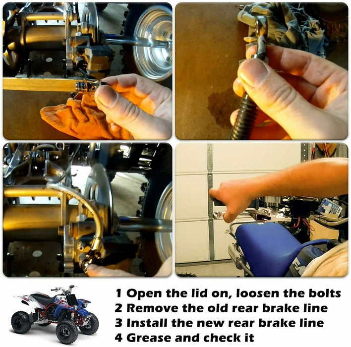 DURAFORCE Steel Braided Front & Rear Brake Lines For 1987-2006 Yamaha Banshee 350 YFZ350