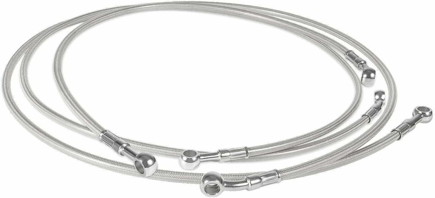 DURAFORCE Steel Braided Front & Rear Brake Lines For 1987-2006 Yamaha Banshee 350 YFZ350