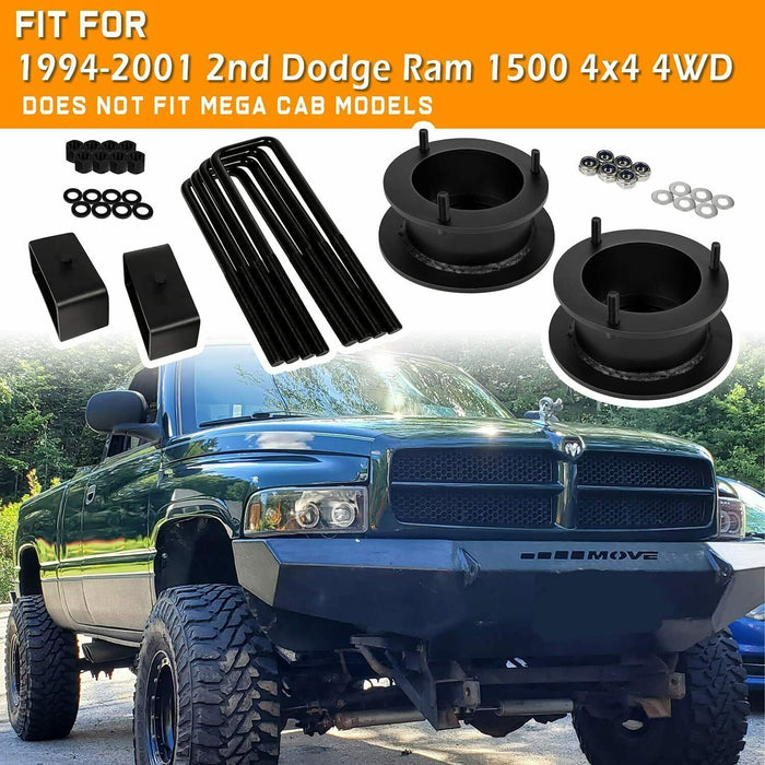 DURAFORCE 3" Front + 3" Rear Full Lift Kit for 1994-2001 Dodge Ram 1500 4WD 2WD Suspension